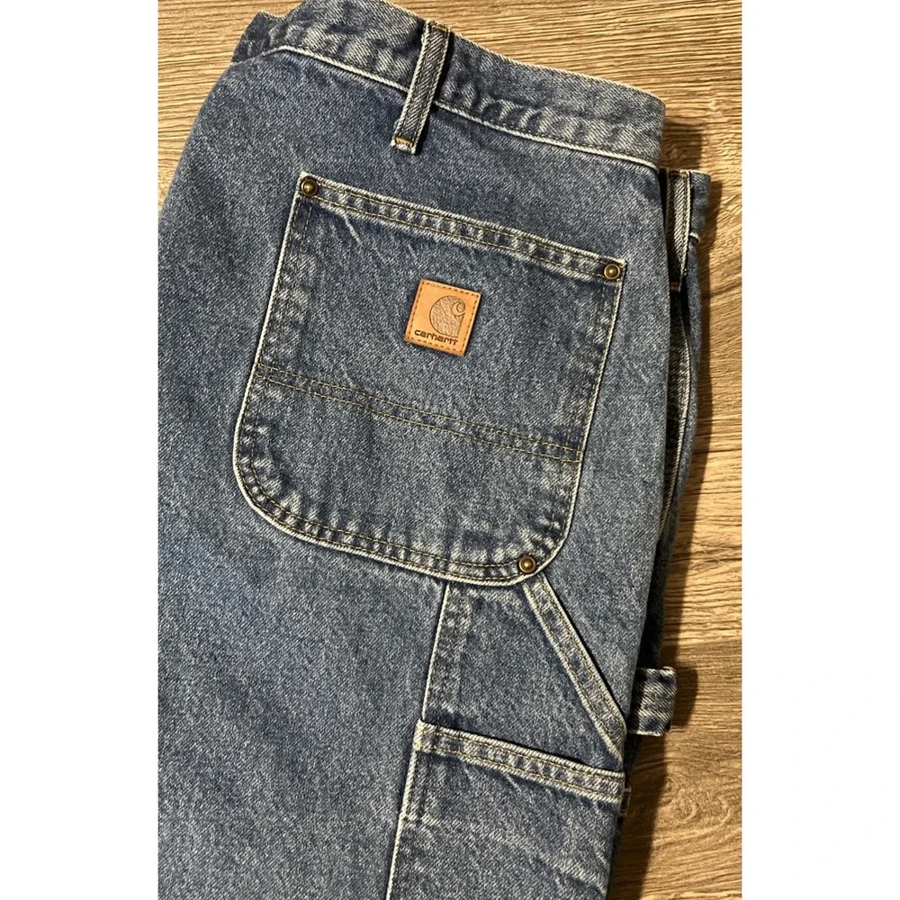 Carhartt B73 DST Double Knee Original‎ Fit Blue Jeans Size 42x30 (40x30)